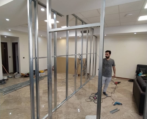 اجرای دیوار جداکننده کناف